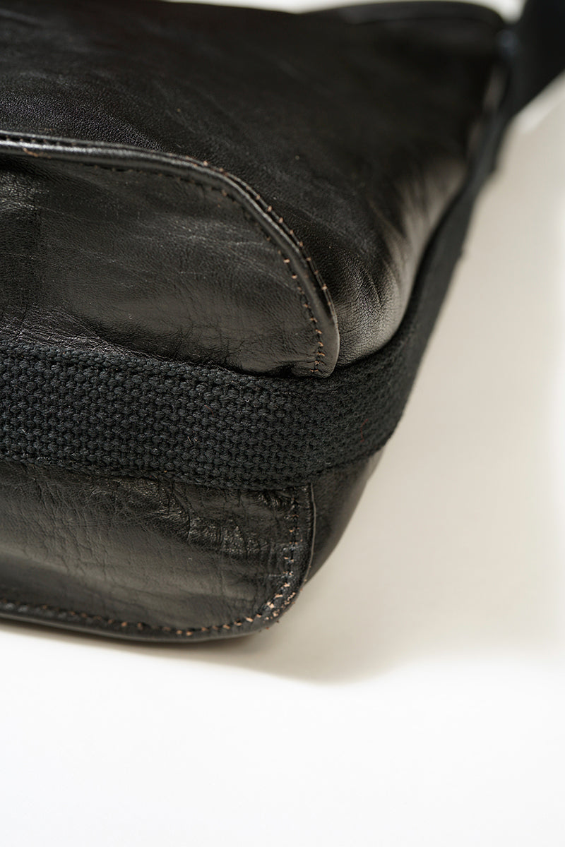 Nigel Cabourn 黒 レザー ケース ナイジェル・ケーボン】MAN / メールバッグ - コアレザー / MAIL