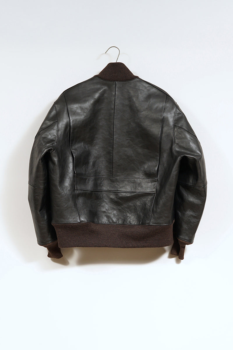 【ナイジェル・ケーボン】MAN / A-1ジャケット - ブラウンコアレザー / A-1 JACKET - BROWN CORE LEATHER
