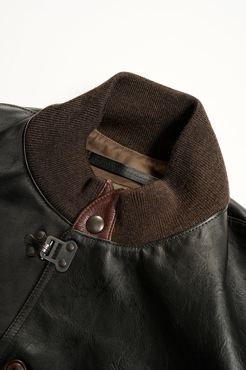【ナイジェル・ケーボン】MAN / A-1ジャケット - ブラウンコアレザー / A-1 JACKET - BROWN CORE LEATHER