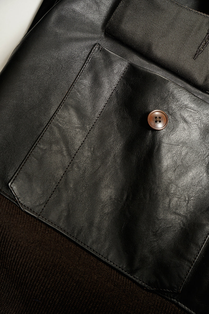 【ナイジェル・ケーボン】MAN / A-1ジャケット - ブラウンコアレザー / A-1 JACKET - BROWN CORE LEATHER