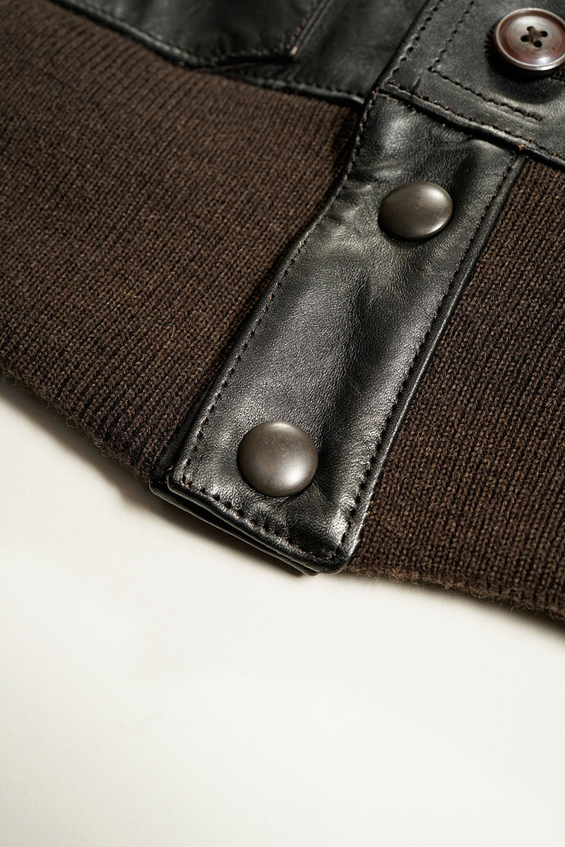 【ナイジェル・ケーボン】MAN / A-1ジャケット - ブラウンコアレザー / A-1 JACKET - BROWN CORE LEATHER