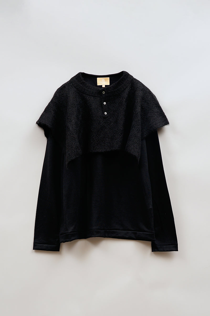 【ナイジェル・ケーボン】WOMAN / レーシーニット カラー Tシャツ /  LACEY KNIT COLLAR T-SH