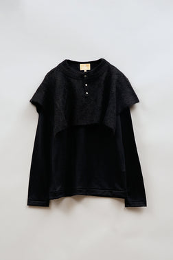 【ナイジェル・ケーボン】WOMAN / レーシーニット カラー Tシャツ /  LACEY KNIT COLLAR T-SH