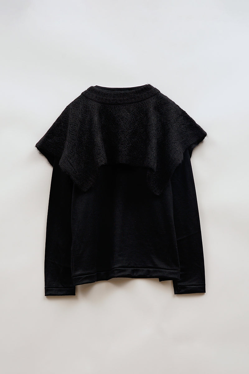 【ナイジェル・ケーボン】WOMAN / レーシーニット カラー Tシャツ /  LACEY KNIT COLLAR T-SH