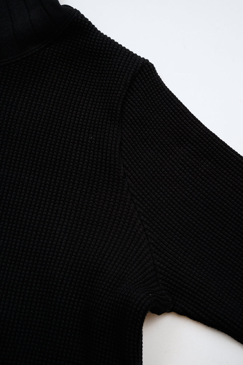 【ナイジェル・ケーボン】WOMAN / タートルネック ビッグワッフル - ブラック / TURTLE NECK BIG WAFFLE - BLACK