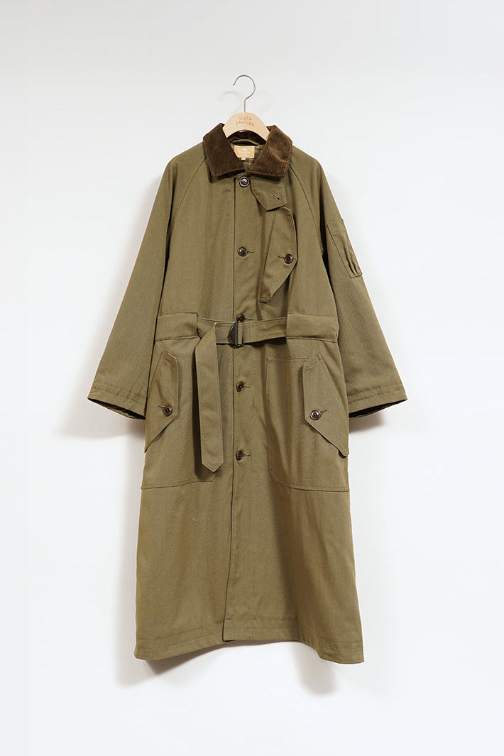 【未使用】hobonichi ＋ a. ワークコート カーキ 草色　コットンM kha:ki カーキ Aライン ミドル モッズコート “NEW TYPE-51 PARKA