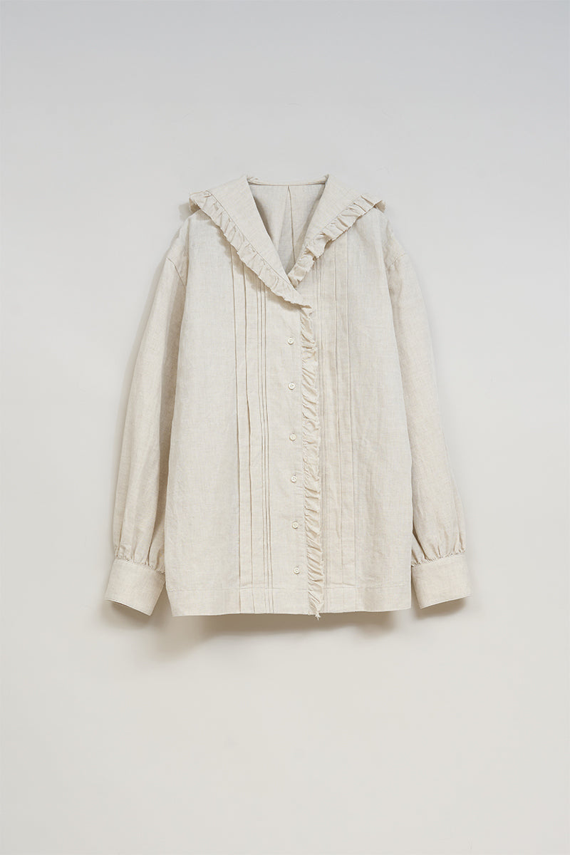 オンラインストア・吉祥寺店限定【ナイジェル・ケーボン】WOMAN / マリンブラウス -コットンリネン / MARINE BLOUSE C/L