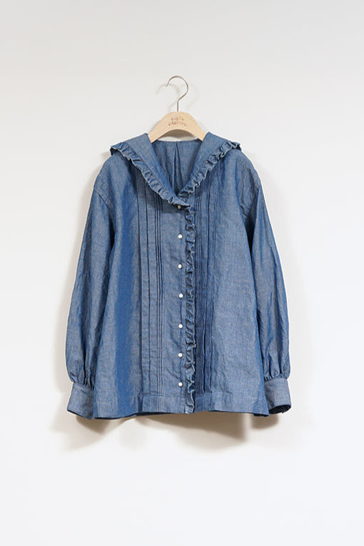【ナイジェル・ケーボン】WOMAN / マリンブラウス -コットンリネン / MARINE BLOUSE C/L