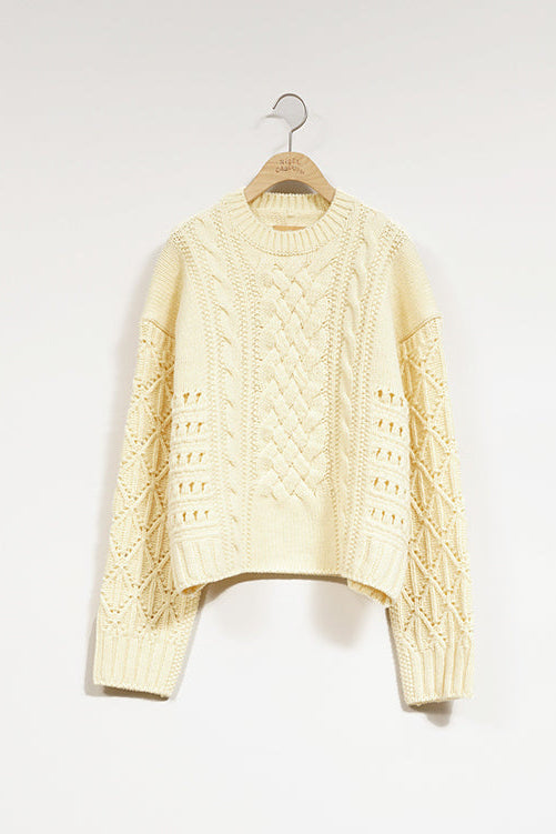 【ナイジェル・ケーボン】WOMAN / ミックスケーブル クルーネック / MIX CABLE CREW NECK