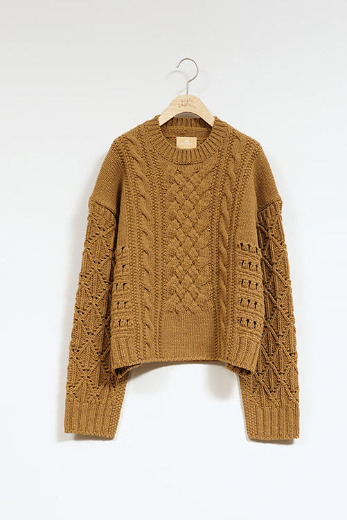 【ナイジェル・ケーボン】WOMAN / ミックスケーブル クルーネック / MIX CABLE CREW NECK