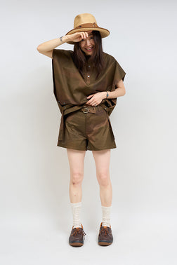 【ケーボン・リボーン】WOMAN / カモプルオーバーショート / CAMO PULLOVER SHORT