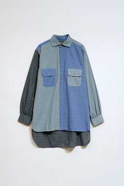 【ナイジェル・ケーボン】MAN / グランパシャツ - クレイジーパターンドビー / GRANDPA SHIRT - CRAZY PATTERN DOBBY