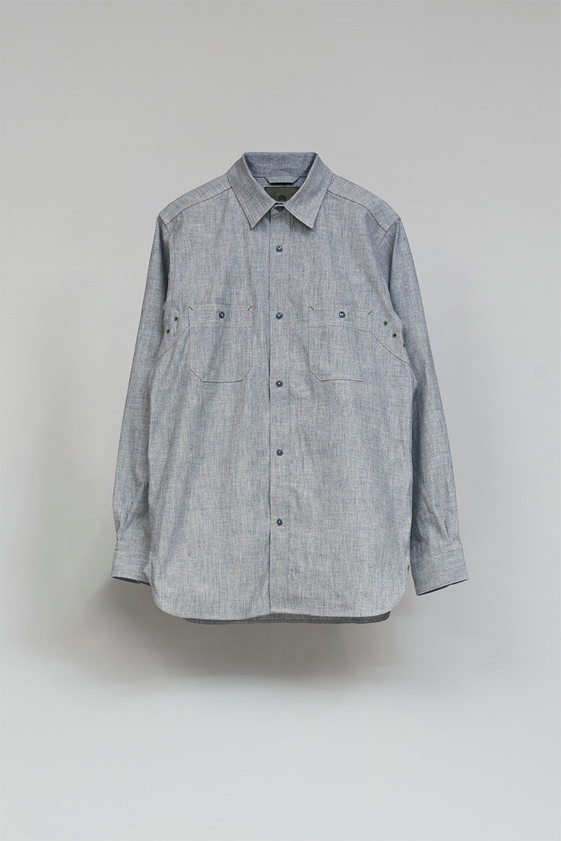 【ナイジェル・ケーボン】MAN / ニューメディカルシャツ - ソルト＆ペッパー / NEW MEDICAL SHIRT SALT&PEPPER