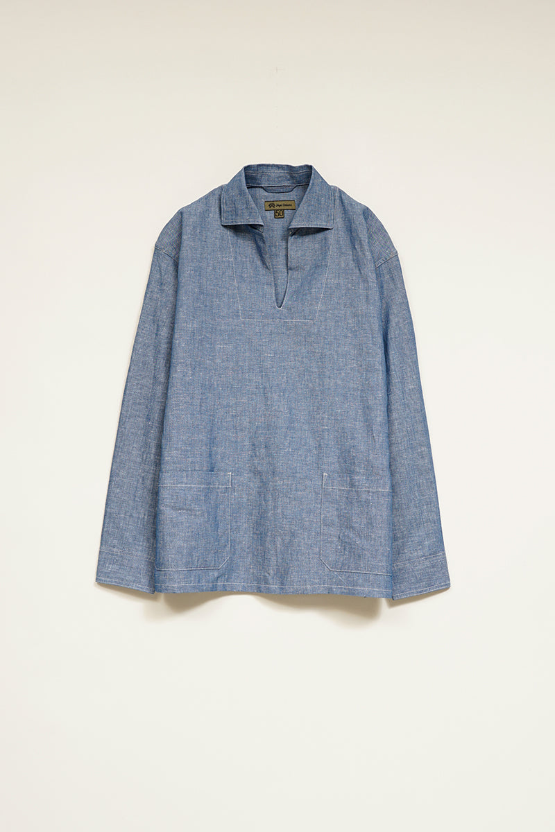 【ナイジェル・ケーボン】MAN / フレンチプルオーバーシャツ - ダンガリー / FRENCH PULLOVER SHIRT - DUNGAREE