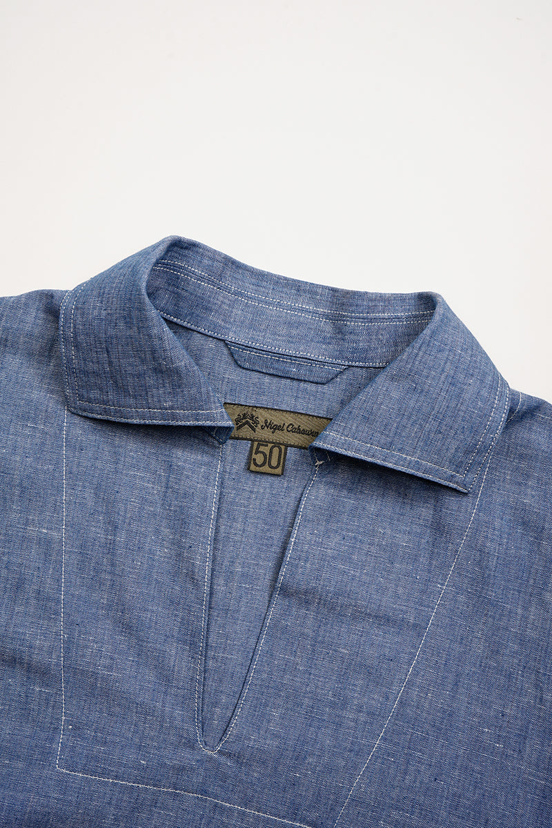 【ナイジェル・ケーボン】MAN / フレンチプルオーバーシャツ - ダンガリー / FRENCH PULLOVER SHIRT - DUNGAREE
