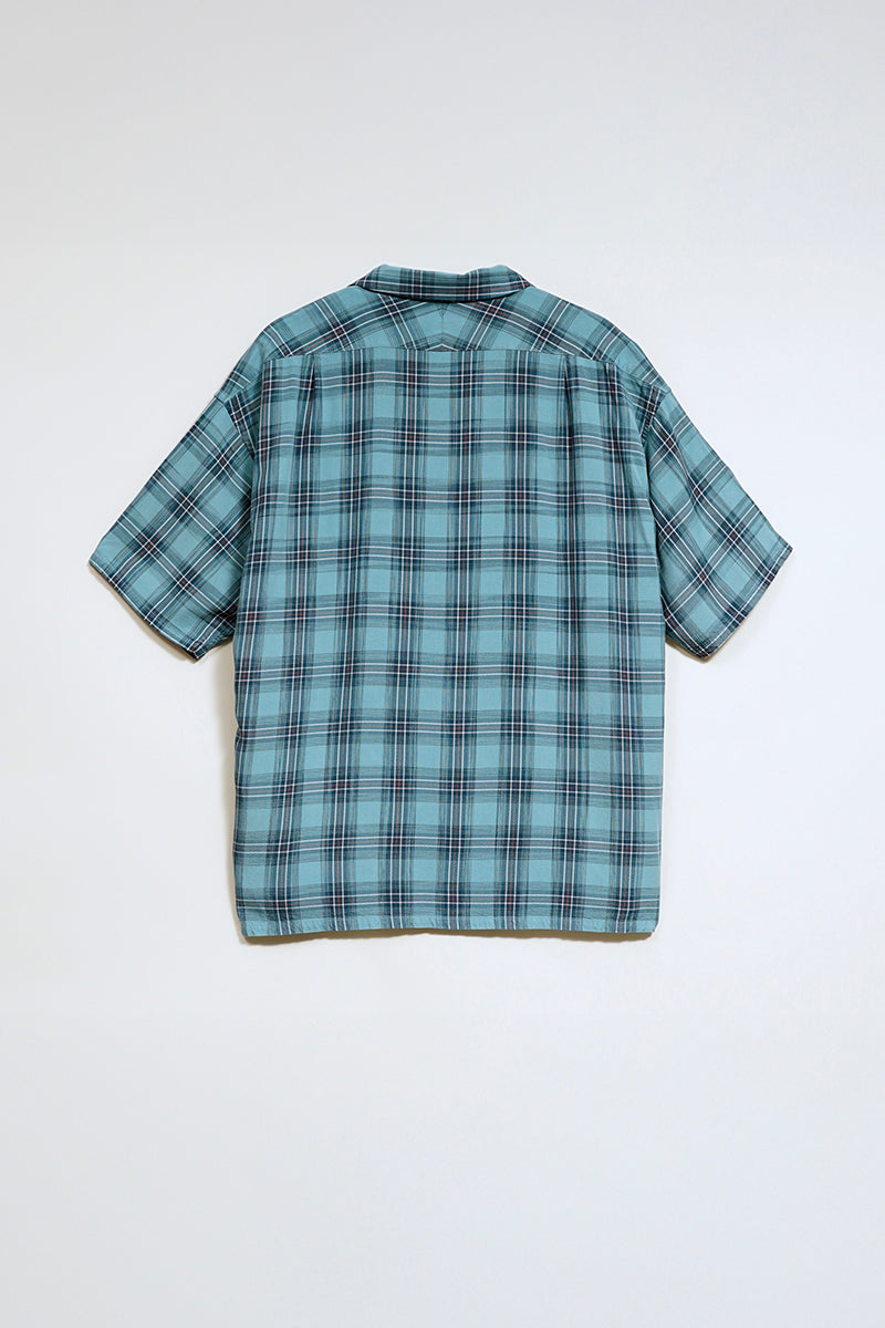 【ナイジェル・ケーボン】MAN / オープンカラーシャツ - レーヨンチェック / OPEN COLLAR SHIRT - RAYON CHECK