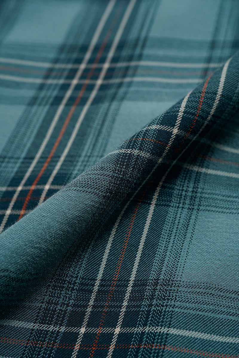 【ナイジェル・ケーボン】MAN / オープンカラーシャツ - レーヨンチェック / OPEN COLLAR SHIRT - RAYON CHECK