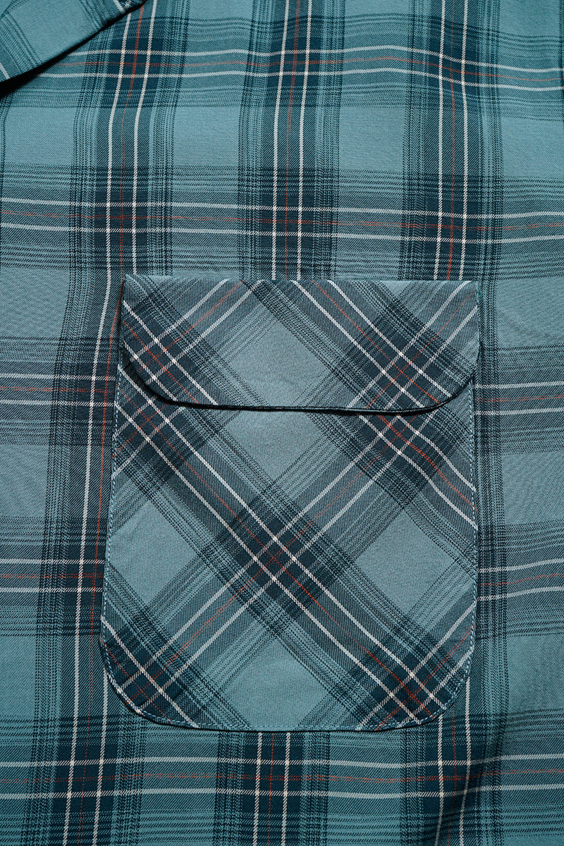 【ナイジェル・ケーボン】MAN / オープンカラーシャツ - レーヨンチェック / OPEN COLLAR SHIRT - RAYON CHECK