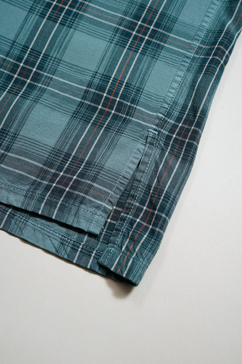 【ナイジェル・ケーボン】MAN / オープンカラーシャツ - レーヨンチェック / OPEN COLLAR SHIRT - RAYON CHECK