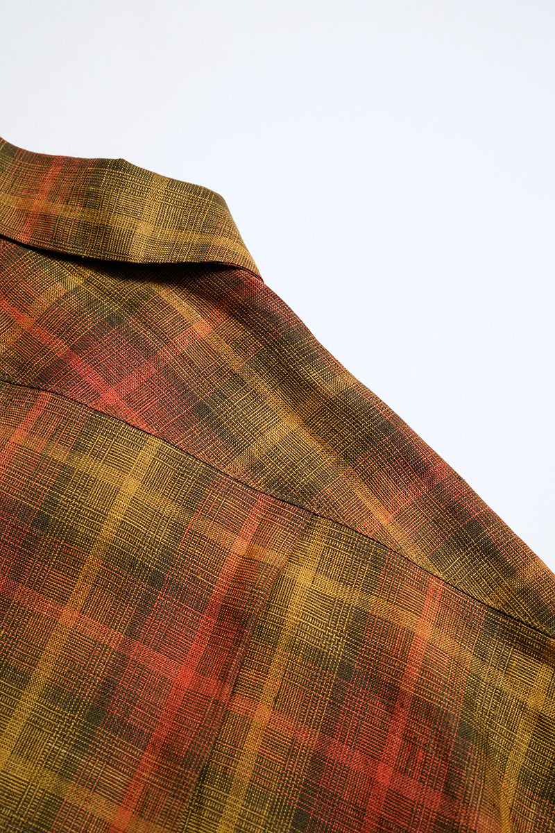 【ナイジェル・ケーボン】MAN / オープンカラーシャツ - ヘンプチェック / OPEN COLLAR SHIRT - HEMP CHECK
