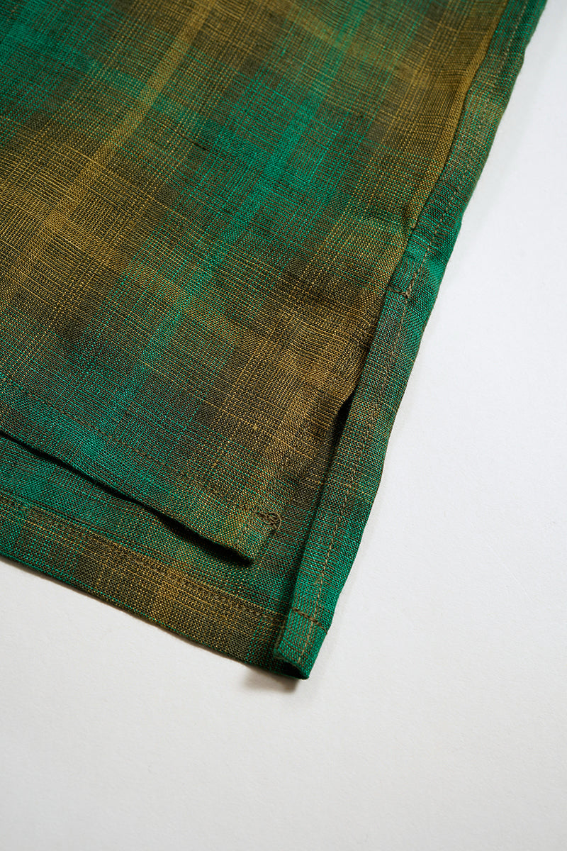 【ナイジェル・ケーボン】MAN / オープンカラーシャツ - ヘンプチェック / OPEN COLLAR SHIRT - HEMP CHECK
