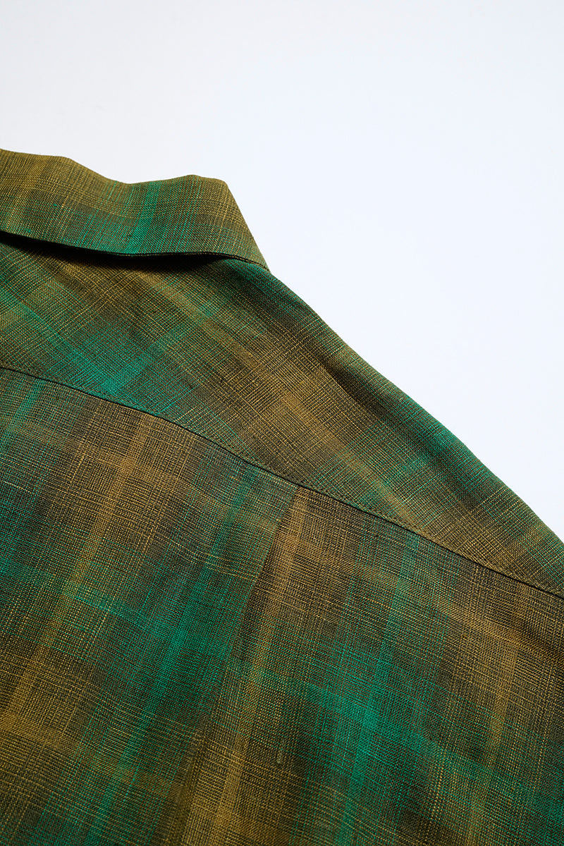 【ナイジェル・ケーボン】MAN / オープンカラーシャツ - ヘンプチェック / OPEN COLLAR SHIRT - HEMP CHECK
