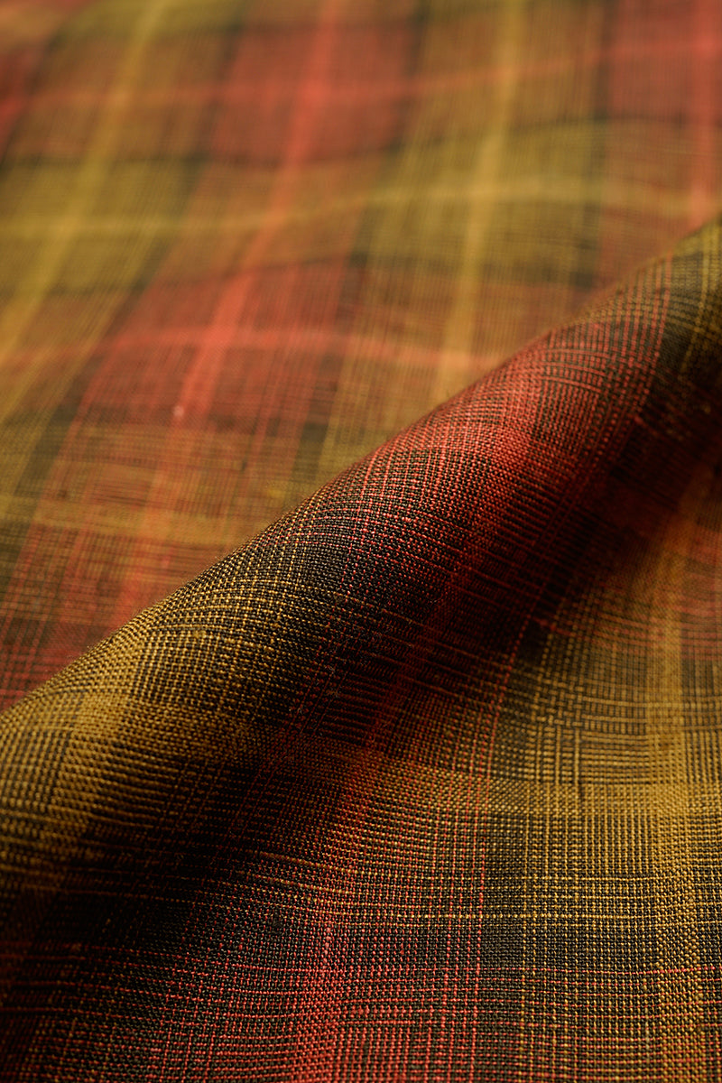 【ナイジェル・ケーボン】MAN / オープンカラーシャツ - ヘンプチェック / OPEN COLLAR SHIRT - HEMP CHECK