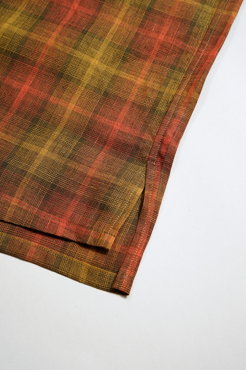 【ナイジェル・ケーボン】MAN / オープンカラーシャツ - ヘンプチェック / OPEN COLLAR SHIRT - HEMP CHECK