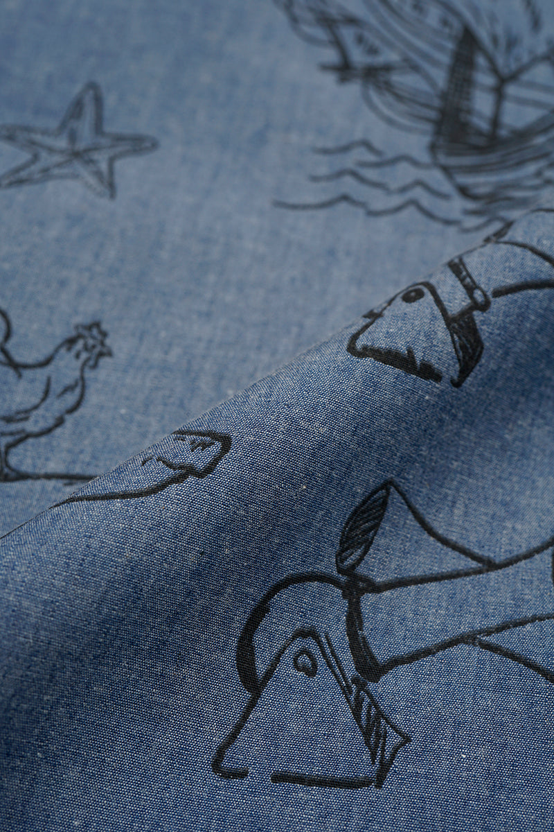 【ナイジェル・ケーボン】MAN / オープンカラーシャツ - タトゥープリント / OPEN COLLAR SHIRT - TATTOO PRINT