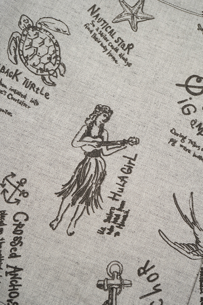 【ナイジェル・ケーボン】MAN / オープンカラーシャツ - タトゥープリント / OPEN COLLAR SHIRT - TATTOO PRINT