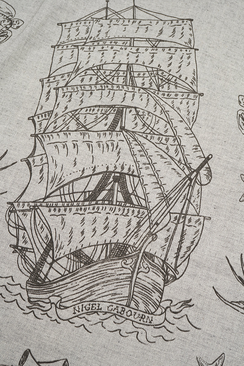 【ナイジェル・ケーボン】MAN / オープンカラーシャツ - タトゥープリント / OPEN COLLAR SHIRT - TATTOO PRINT