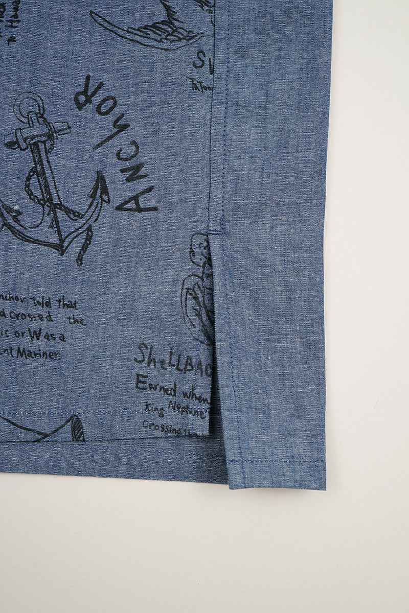 【ナイジェル・ケーボン】MAN / オープンカラーシャツ - タトゥープリント / OPEN COLLAR SHIRT - TATTOO PRINT