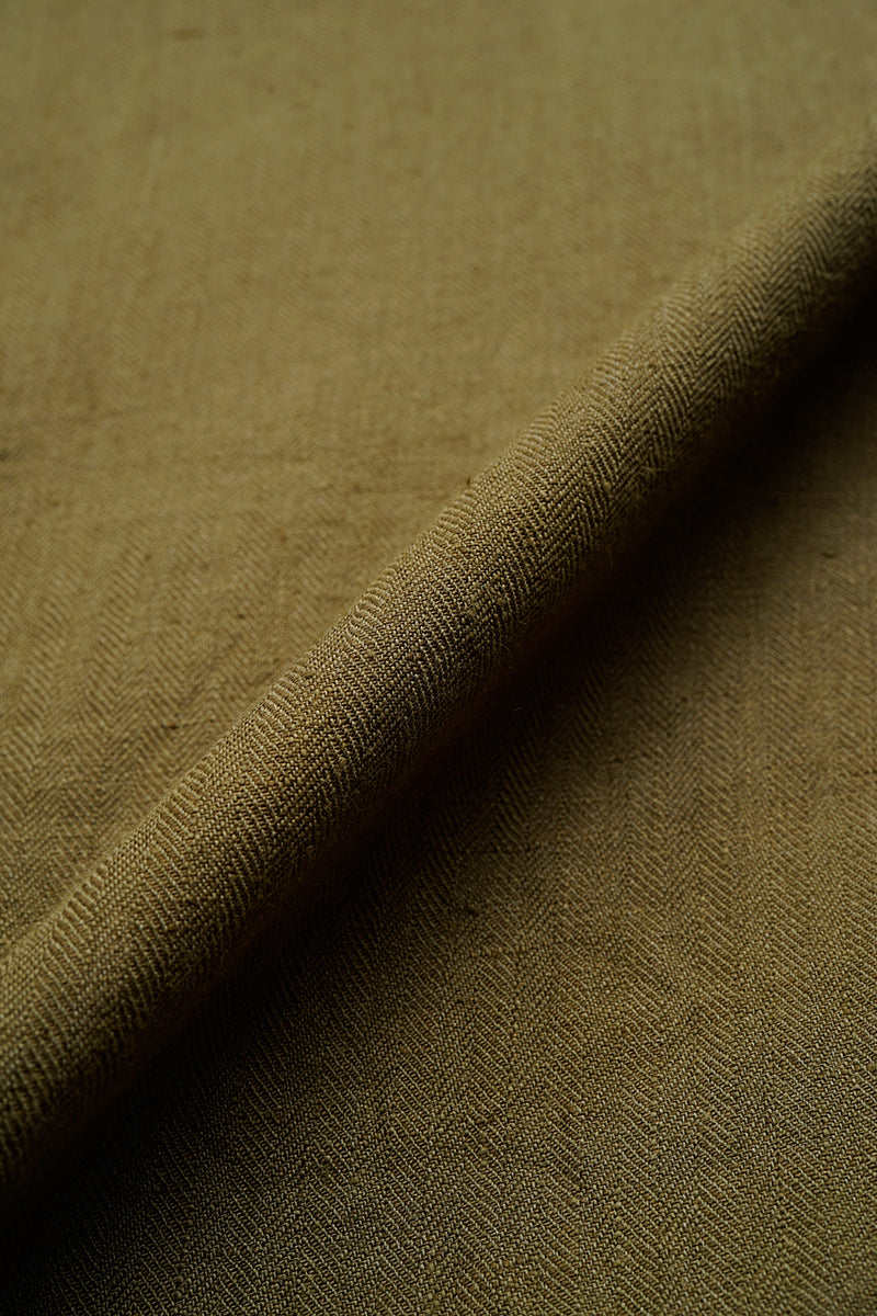 【ナイジェル・ケーボン】MAN / アーミーシャツ ショートスリーブ - リネンヘリンボーンツイル / ARMY SHIRT SHORT SLEEVE - LINEN HERRINGBONE TWILL