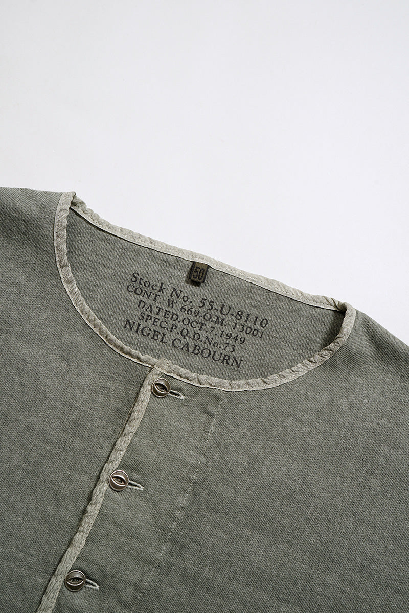 【ナイジェル・ケーボン】MAN / 50s ヘンリーネックシャツ - ピグメント / 50s HENLEY NECK SHIRT - PIGMENT