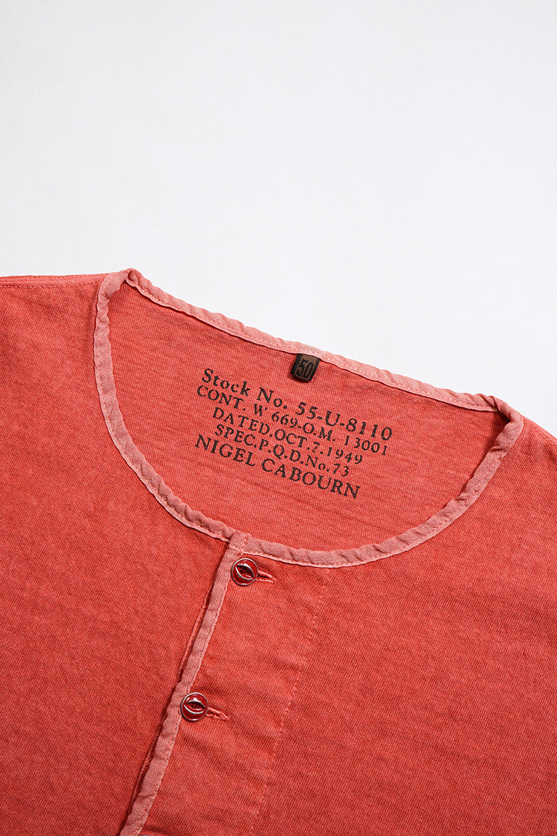 【ナイジェル・ケーボン】MAN / 50s ヘンリーネックシャツ - ピグメント / 50s HENLEY NECK SHIRT - PIGMENT