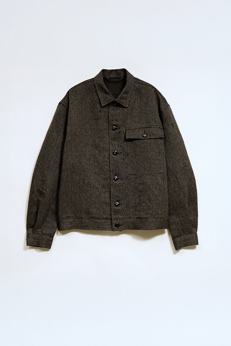 予約商品【ナイジェル・ケーボン】MAN / フレンチワークジャケット - ミックスブラックシャンブレー / FRENCH WORK JACKET - MIX BLACK CHAMBRAY