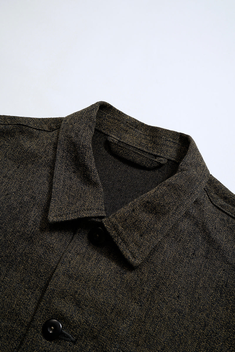 予約商品【ナイジェル・ケーボン】MAN / フレンチワークジャケット - ミックスブラックシャンブレー / FRENCH WORK JACKET - MIX BLACK CHAMBRAY