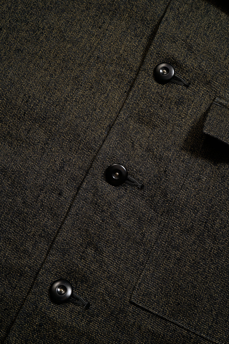 予約商品【ナイジェル・ケーボン】MAN / フレンチワークジャケット - ミックスブラックシャンブレー / FRENCH WORK JACKET - MIX BLACK CHAMBRAY