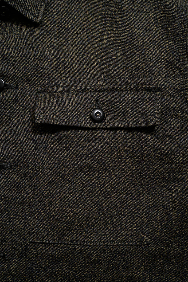 予約商品【ナイジェル・ケーボン】MAN / フレンチワークジャケット - ミックスブラックシャンブレー / FRENCH WORK JACKET - MIX BLACK CHAMBRAY