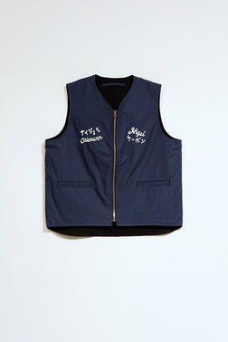 【ナイジェル・ケーボン】MAN / スーベニアベスト - リバーシブルコットンナイロンウェザー / SOUVENIR VEST - REV COTTON NYLON WEATHER