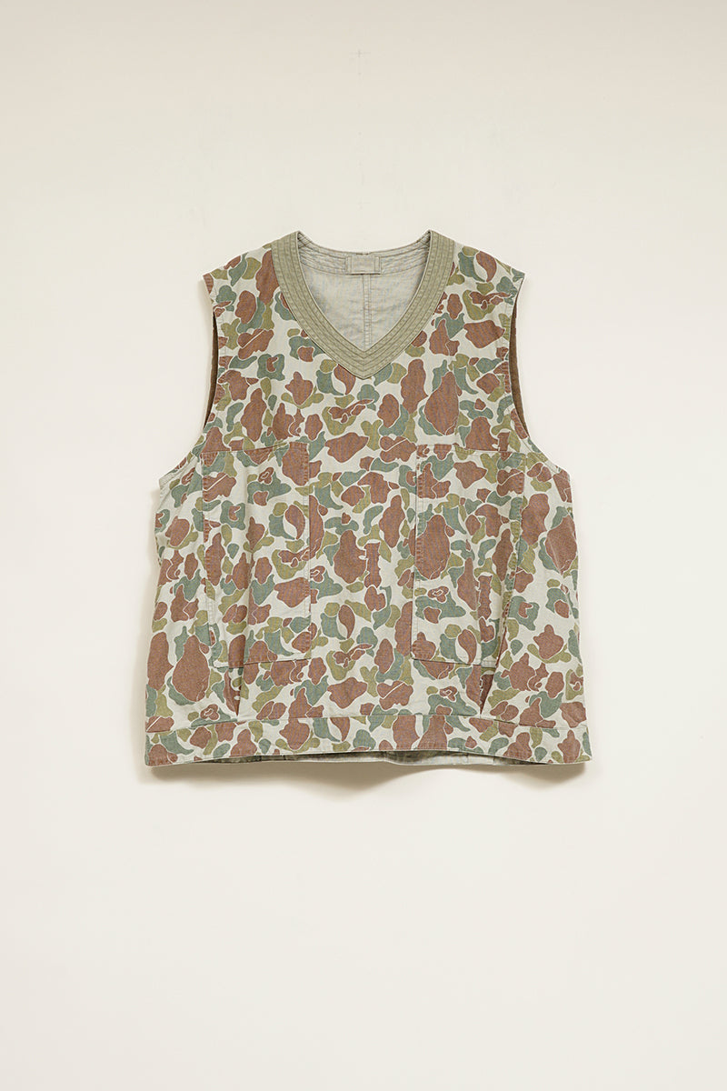 【ナイジェル・ケーボン】MAN / プルオーバーアーミーベスト - カモ / PULLOVER ARMY VEST - CAMO