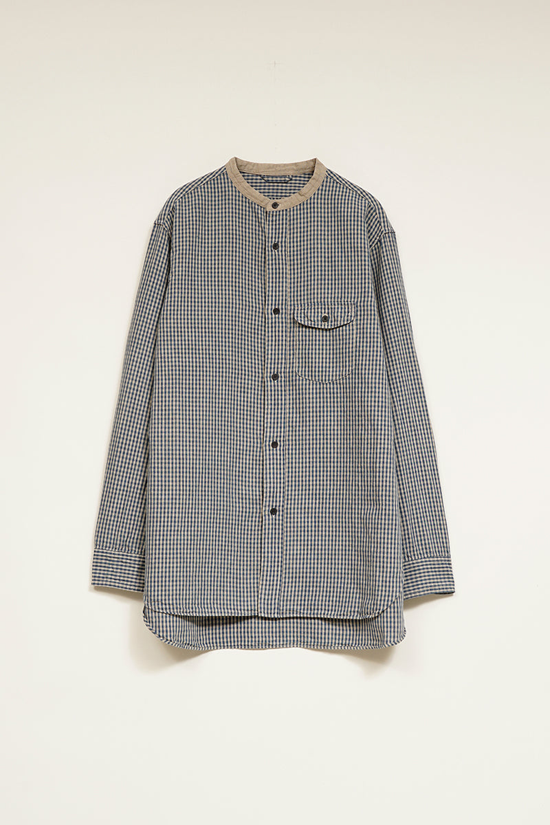 【ナイジェル・ケーボン】MAN / ファーマースタンダードシャツ - コットンリネン / FARMER STAND SHIRT - COTTON LINEN