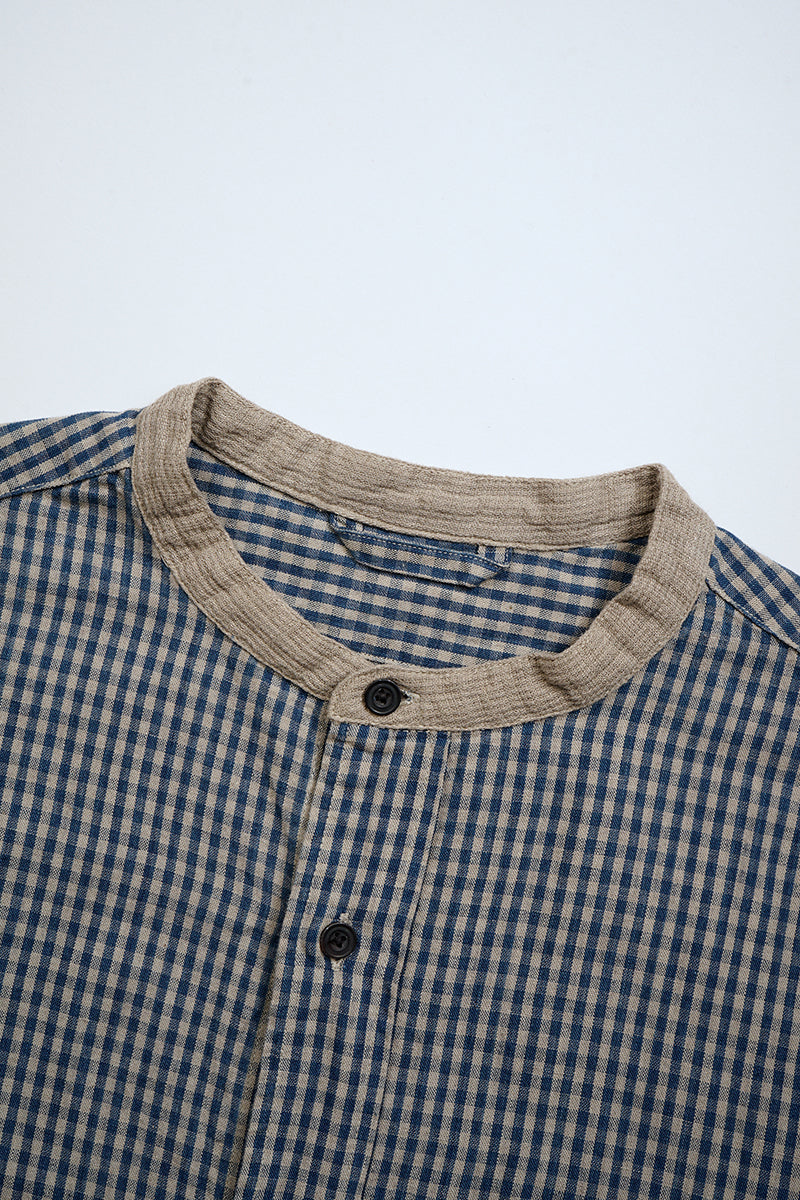 【ナイジェル・ケーボン】MAN / ファーマースタンダードシャツ - コットンリネン / FARMER STAND SHIRT - COTTON LINEN