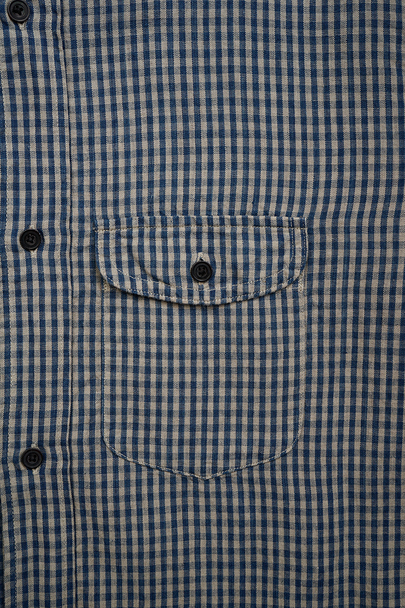 【ナイジェル・ケーボン】MAN / ファーマースタンダードシャツ - コットンリネン / FARMER STAND SHIRT - COTTON LINEN