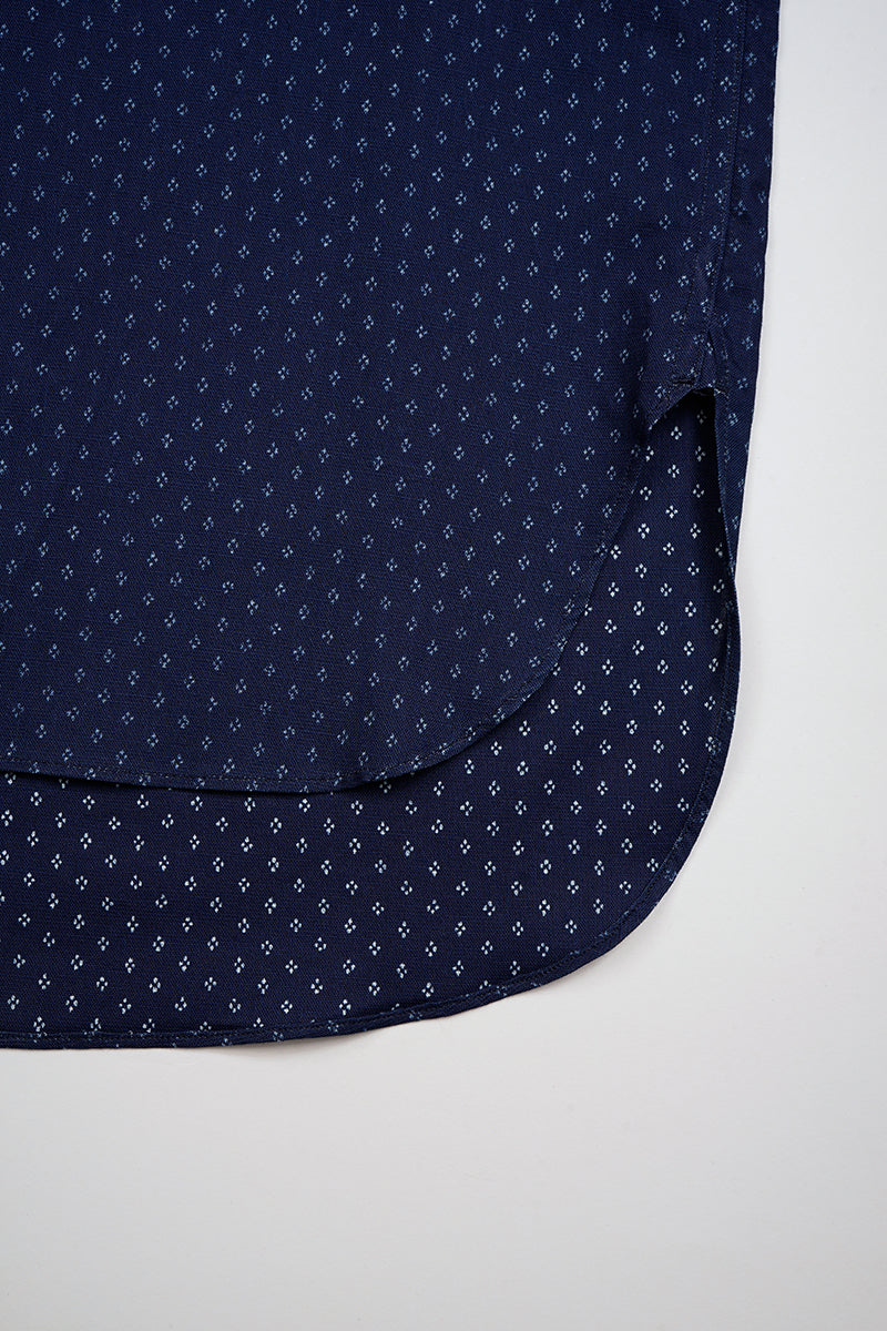 予約商品【ナイジェル・ケーボン】MAN / ファーマースタンドシャツ - 絣 / FARMER STAND SHIRT - KASURI