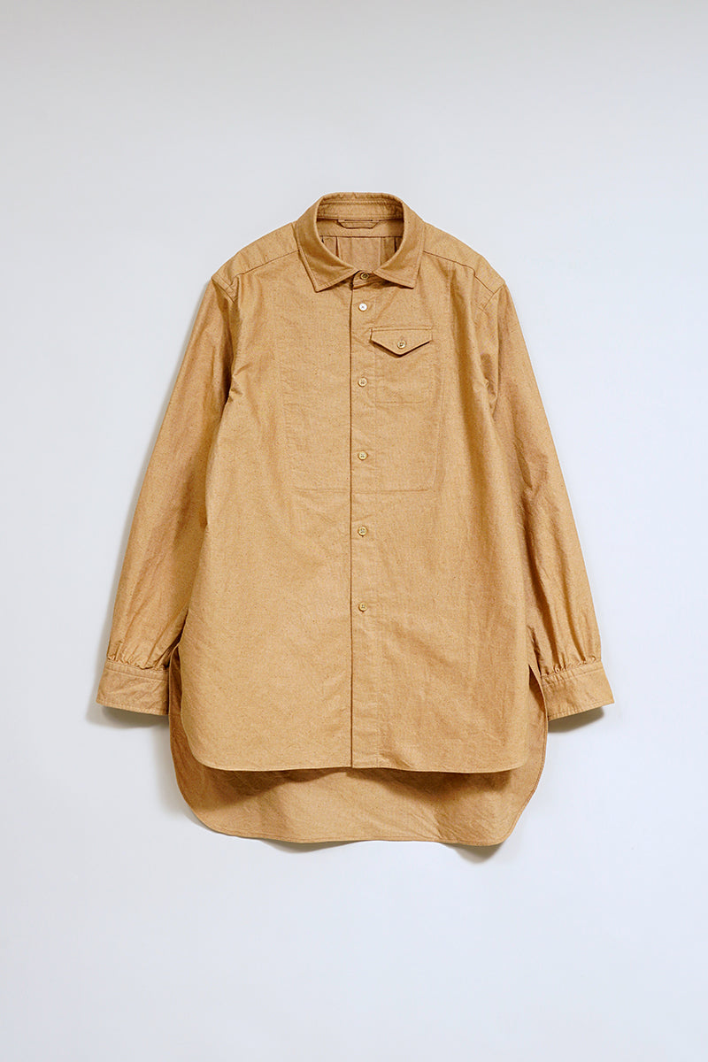 【ナイジェル・ケーボン】MAN / ランチワーカーシャツ - ブラウンコットン / RANCH WORKER SHIRT - BROWN COTTON