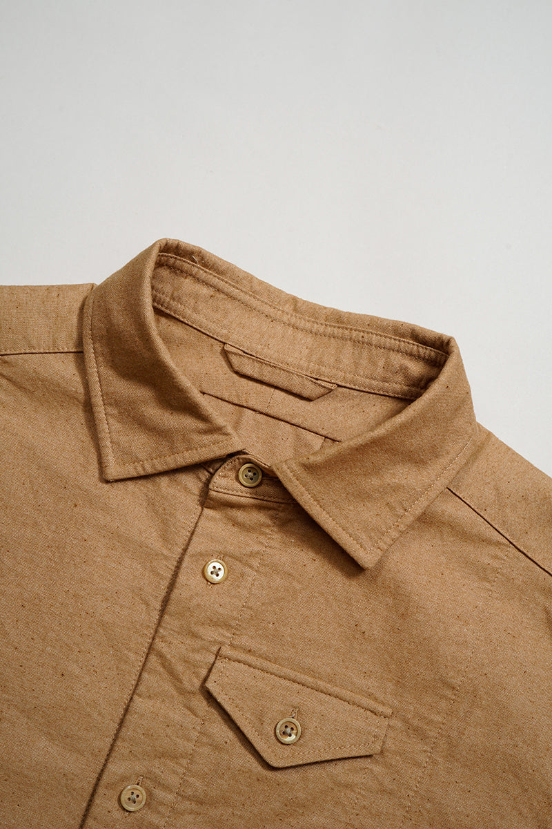 【ナイジェル・ケーボン】MAN / ランチワーカーシャツ - ブラウンコットン / RANCH WORKER SHIRT - BROWN COTTON