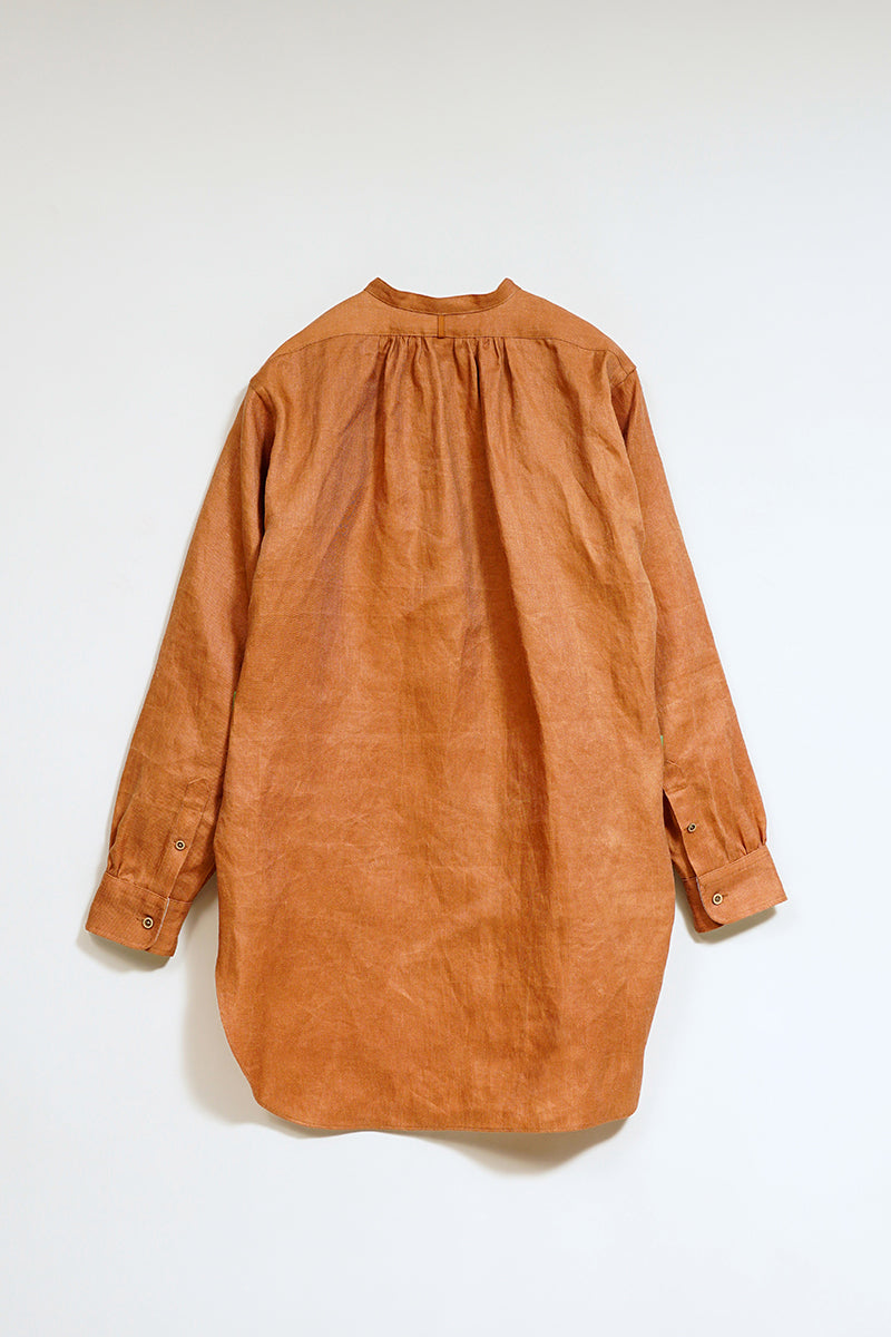 【ナイジェル・ケーボン】MAN / フィッシャーマンシャツ - カキシブリネン / FISHERMAN SHIRT - KAKISHIBU LINEN