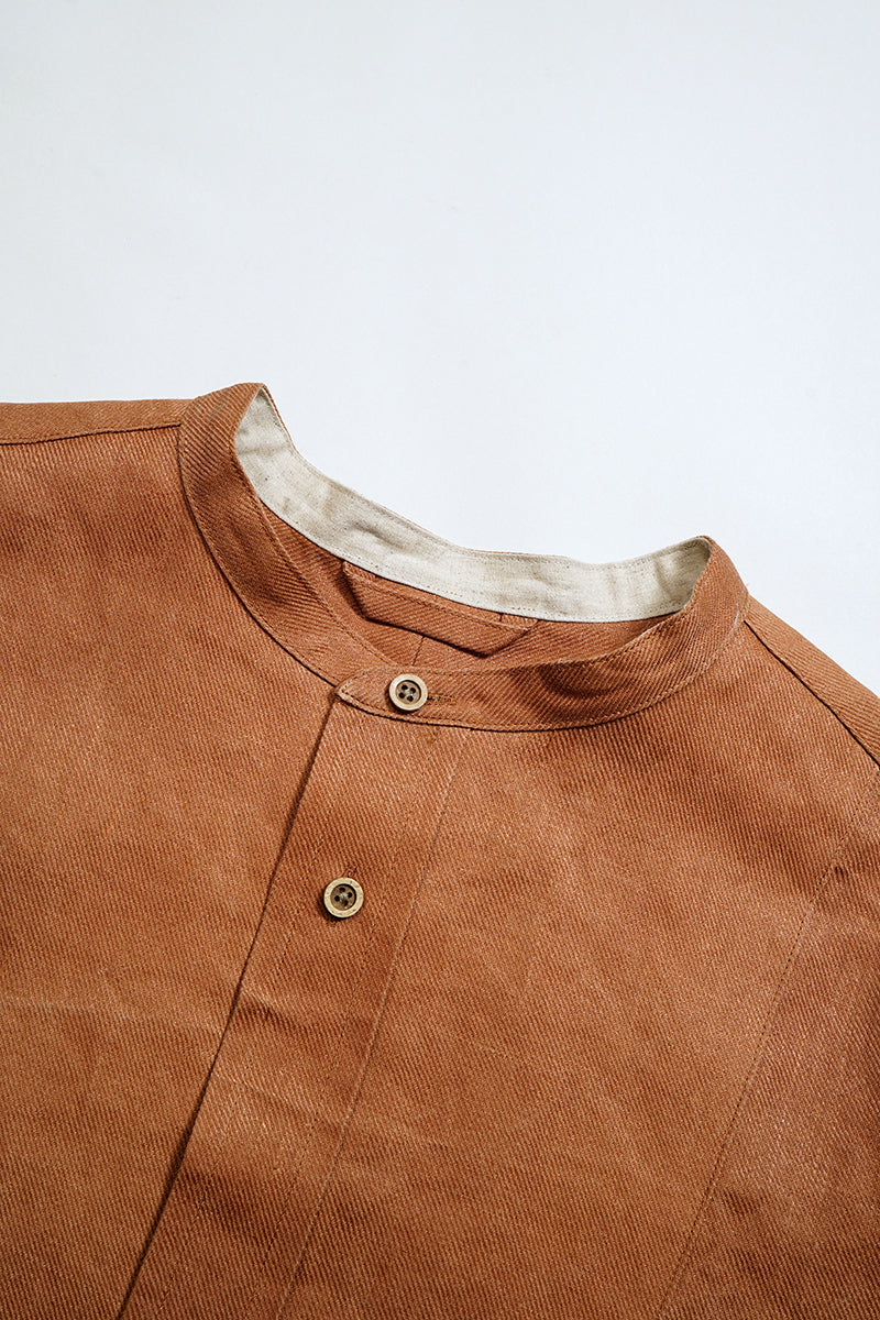 【ナイジェル・ケーボン】MAN / フィッシャーマンシャツ - カキシブリネン / FISHERMAN SHIRT - KAKISHIBU LINEN