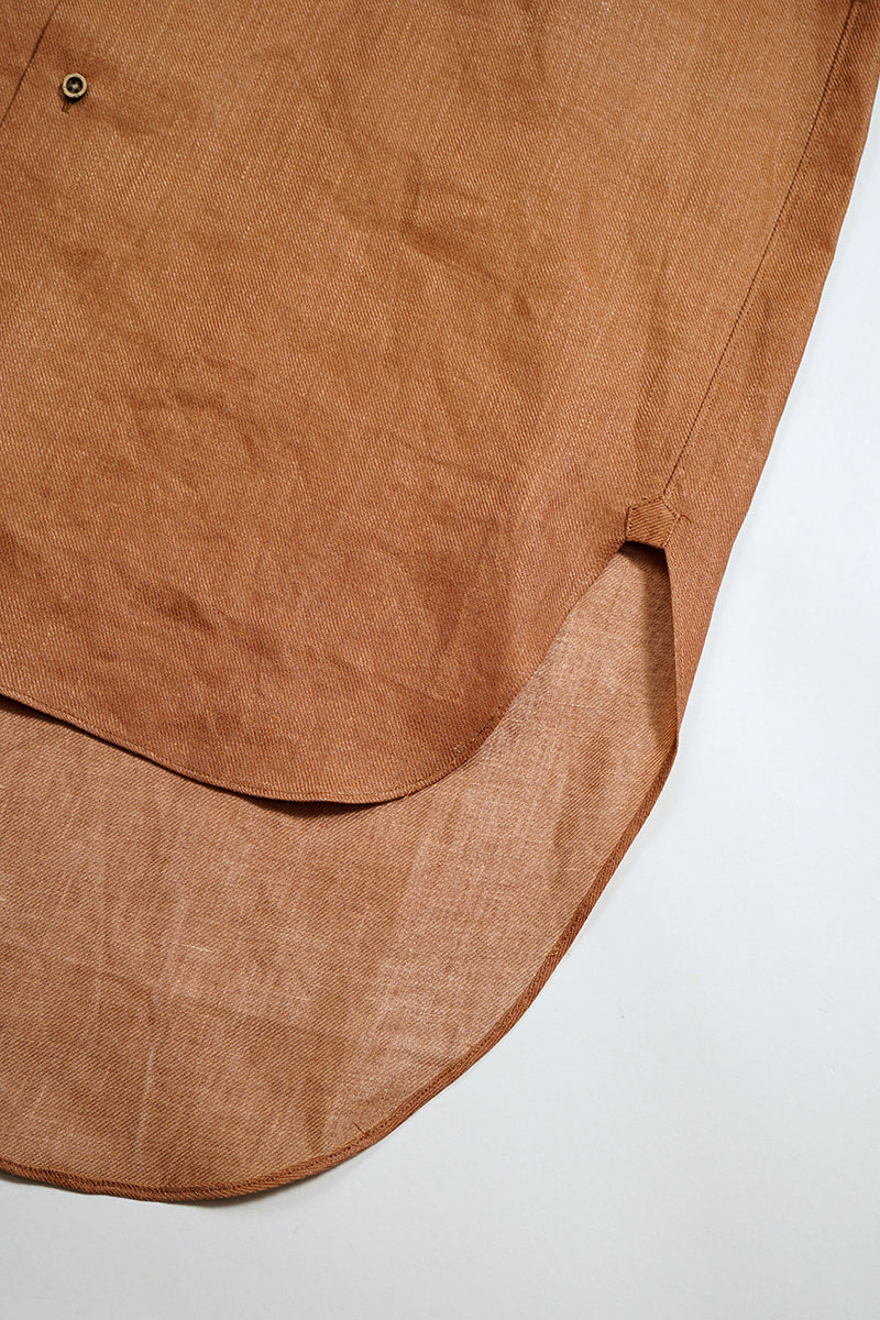 【ナイジェル・ケーボン】MAN / フィッシャーマンシャツ - カキシブリネン / FISHERMAN SHIRT - KAKISHIBU LINEN